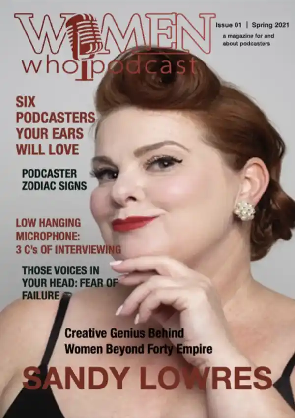 Sandy on the cover of US based Magazine | Women who Podcast