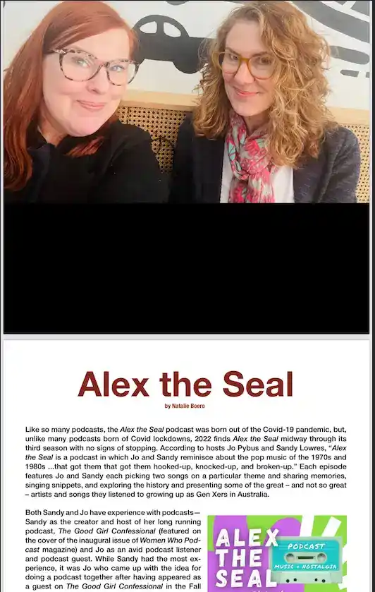 Women who Podcast Mag - Alex the Seal Podcast featured